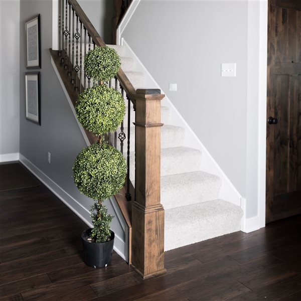 Vickerman 4-ft Artificial Potted Triple Ball Green Boxwood Topiary