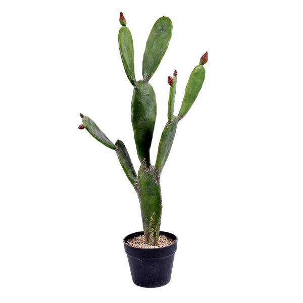 Vickerman 34-in Artificial Green Cactus, Black Plastic Planters Pot