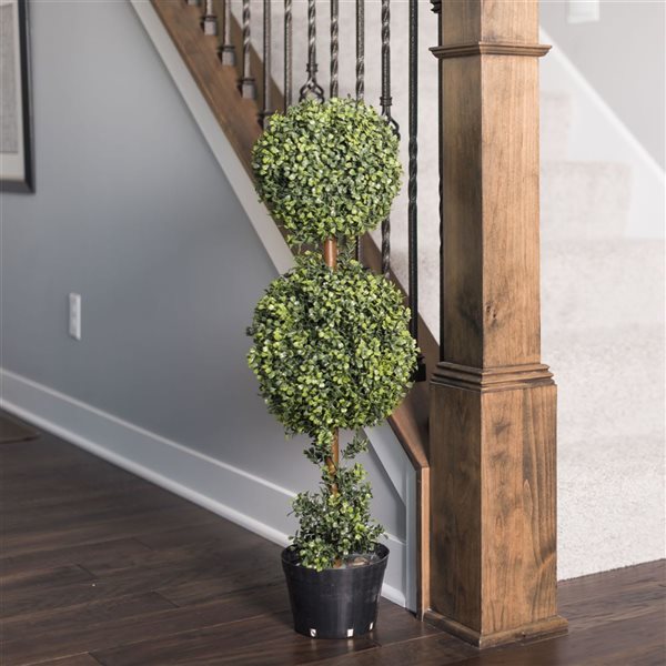 Vickerman 3-ft Artificial Potted Double Ball Green Boxwood Topiary