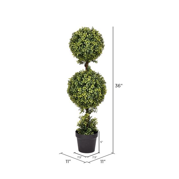 Vickerman 3-ft Artificial Potted Double Ball Green Boxwood Topiary