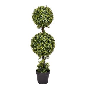 Vickerman 3-ft Artificial Potted Double Ball Green Boxwood Topiary