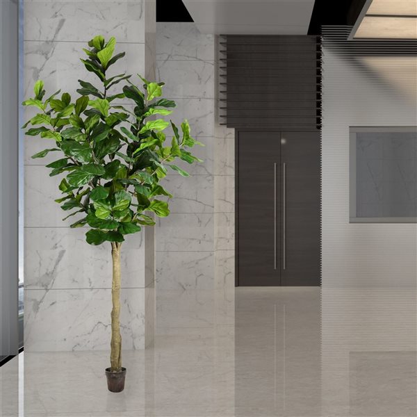 Vickerman 10-ft Artificial Potted Fiddle Tree