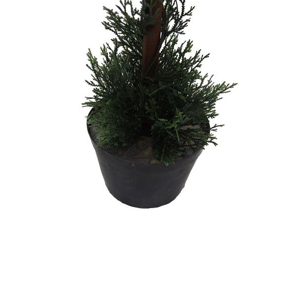 Vickerman 3-ft Artificial Potted Double Ball Green Cedar Topiary