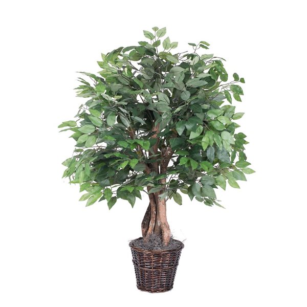Vickerman 4-ft Artificial Ficus Extra Full Bush in Rattan Basket