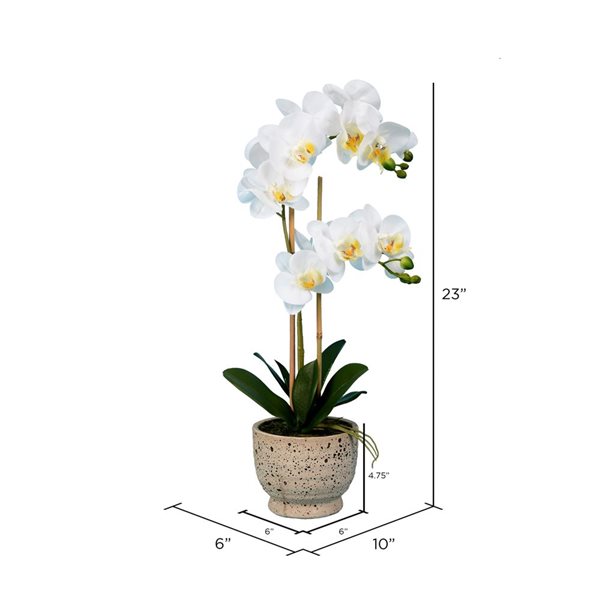 Vickerman 23-in Artificial White Phalaenopsis in Pot