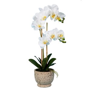 Vickerman 23-in Artificial White Phalaenopsis in Pot