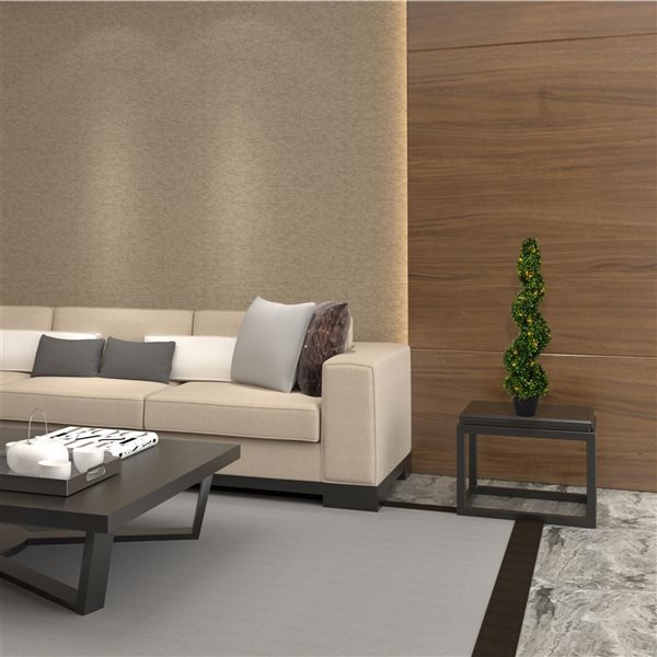 Vickerman 3-ft Artificial Potted Green Boxwood Spiral Tree