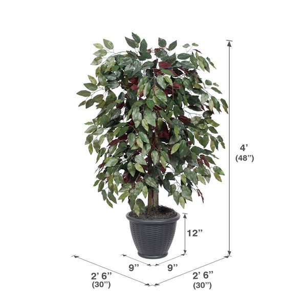 Vickerman 4-ft Artificial Capensia Bush, Gray Round Plastic Container