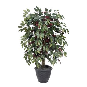 Vickerman 4-ft Artificial Capensia Bush, Gray Round Plastic Container