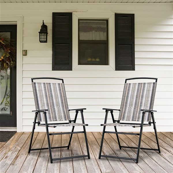 Costway 2-Piece Portable Patio Folding Sling Chairs