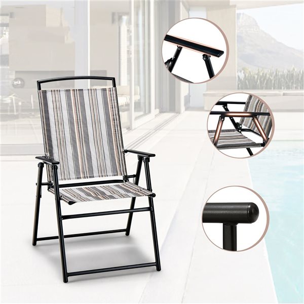 Costway 2-Piece Portable Patio Folding Sling Chairs