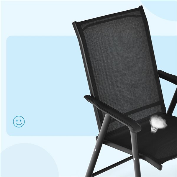 Costway 2-Piece Black Patio Portable Folding Dining Chairs