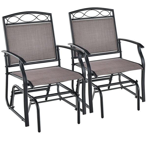 Costway 2-Piece Heavy-Duty Metal Frame Patio Glider