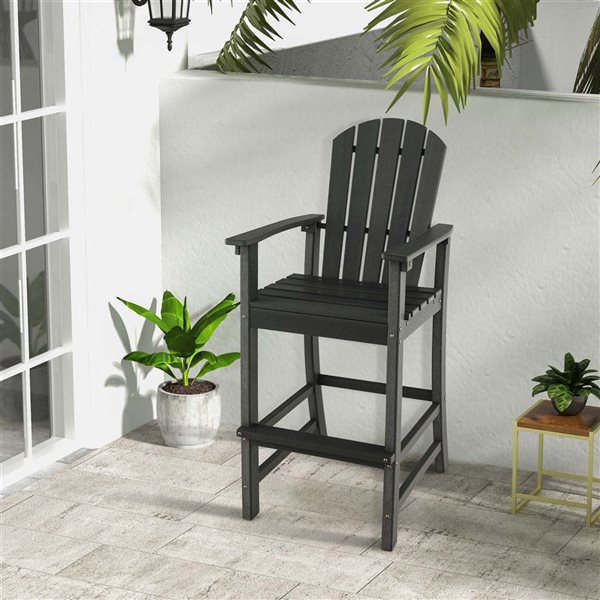 Costway Black Adirondack Bar Height Stool