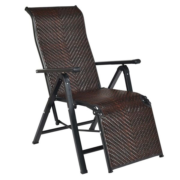 Costway Rattan Folding Reclining Patio Lounge Chair