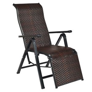 Costway Rattan Folding Reclining Patio Lounge Chair