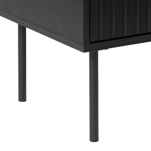 Brentwood Valley Designs Alexander Black Fluted Engineered Wood Buffet with Metal Legs