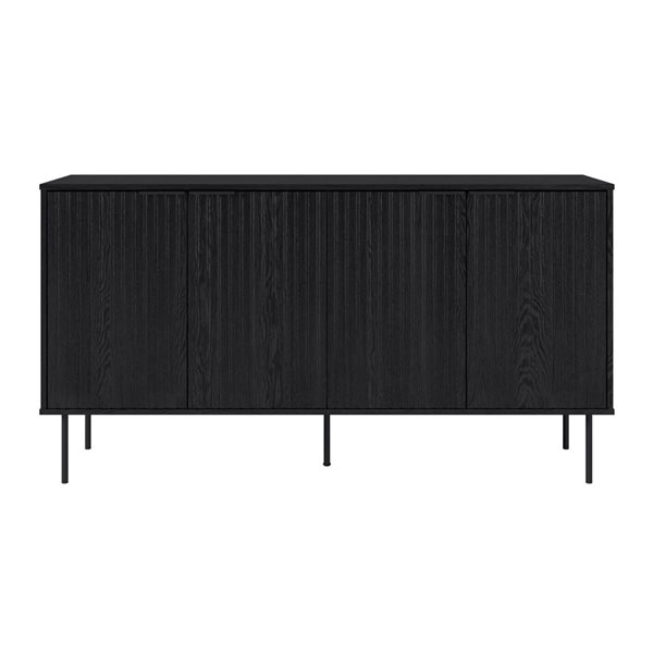 Brentwood Valley Designs Alexander Black Fluted Engineered Wood Buffet with Metal Legs