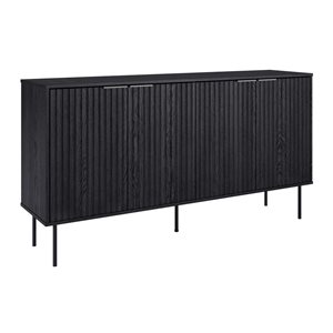 Brentwood Valley Designs Alexander Black Fluted Engineered Wood Buffet with Metal Legs