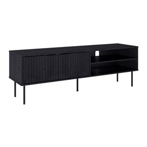 Brentwood Valley Designs Alexander Black Classic Fluted Engineered Wood TV Stand for TVs up to 75-in