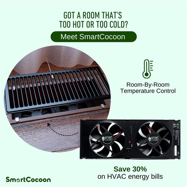 Smart Cocoon Smart Register Booster Fan - 4 x 10-in and 4 x 12-in