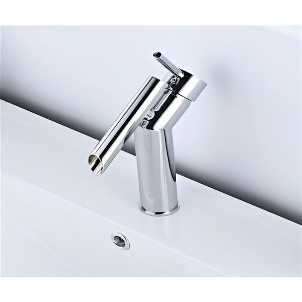 DROP Bath and Kitchen 17.9-in W White Rectangle Ceramic Bathroom Undermount Sink Set with Chrome Faucet and Drain