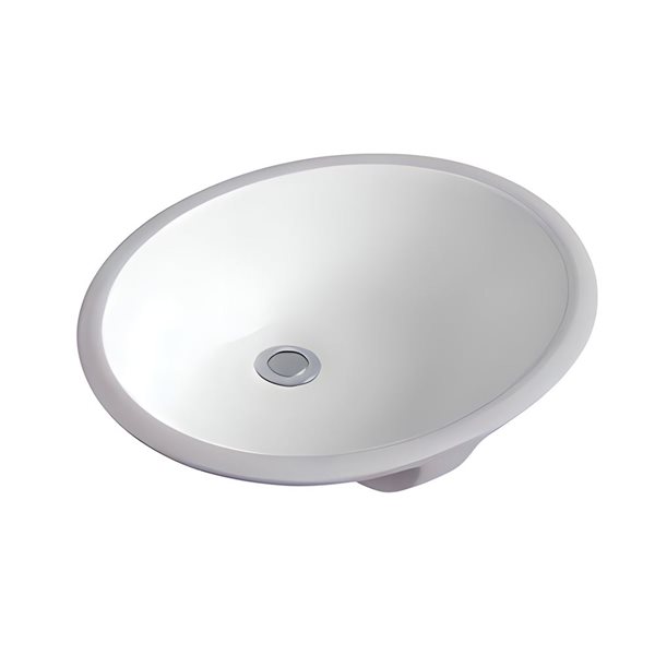 DROP Bath and Kitchen 18.5-in W White Oval Ceramic Undermount Bathroom Sink Set with Chrome Drain and Faucet