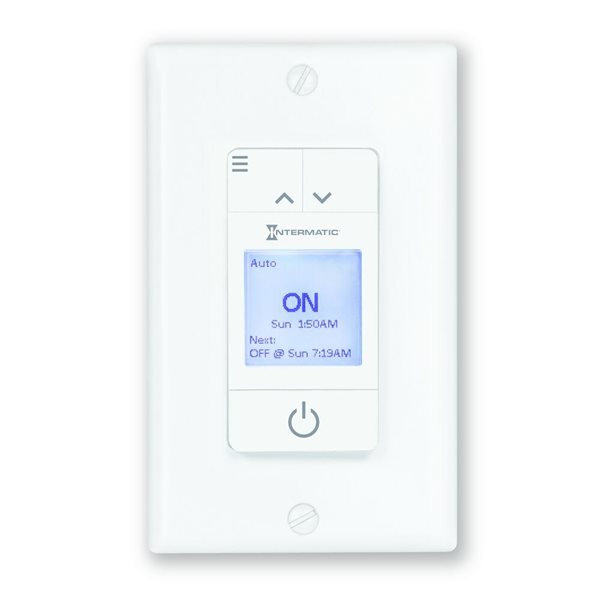 Minuterie intra murale programmable 7 jours Ascend par Intermatic 120 VCA 15 A, blanc