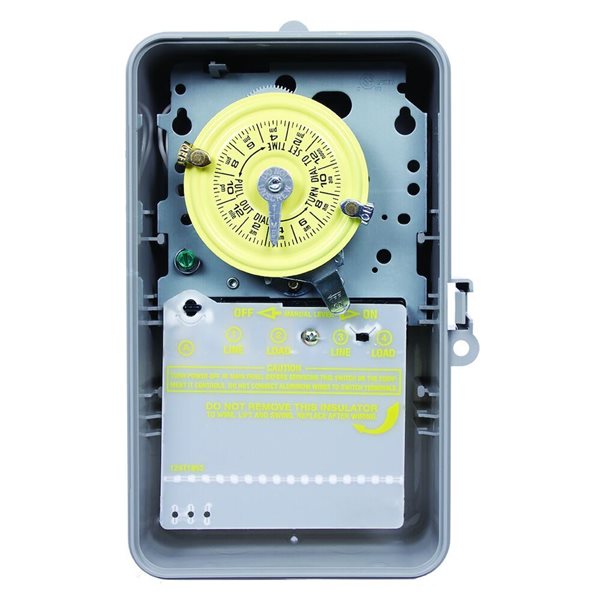 Intermatic 24-Hour Mechanical Time Switch 208-277 VAC 60Hz DPST - Indoor/Outdoor Plastic Enclosure