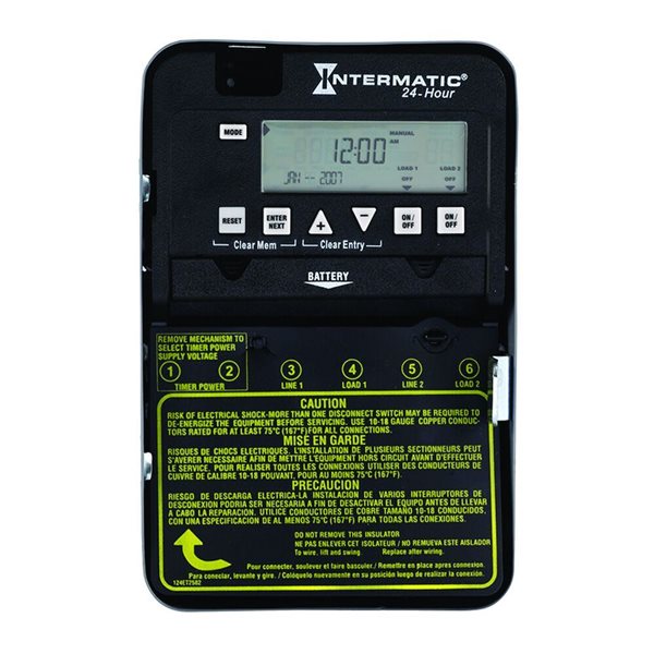 Intermatic 24-Hour 2-Circuit Electronic Control 120-277 VAC 2-SPST