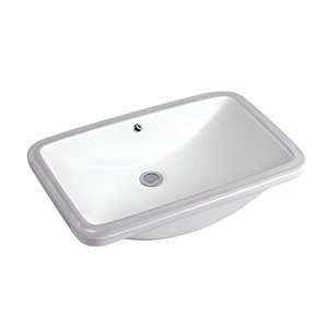 Lavabo sous plan DROP Bath and Kitchen rectangle de 23,6 po l. en céramique blanche