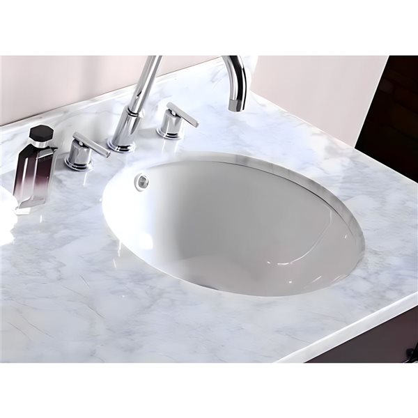 Lavabo rond en céramique sous plan DROP Bath and Kitchen 15,7 po de diamètre