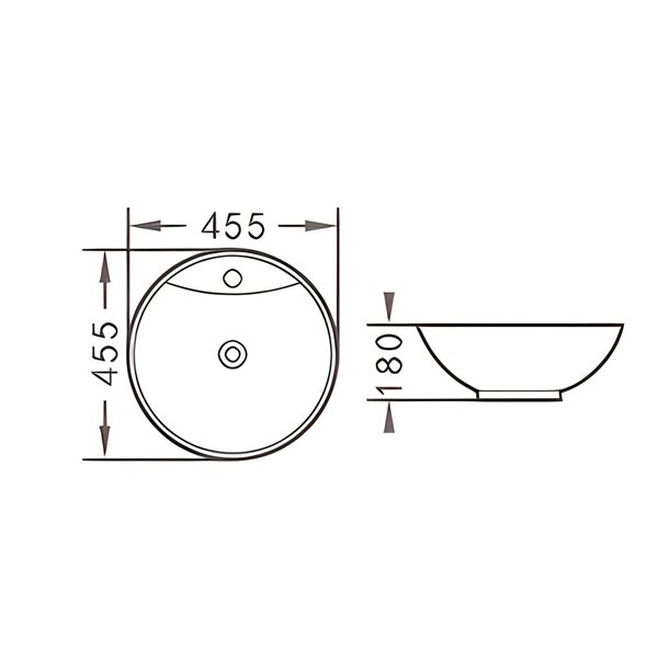 DROP Bath and Kitchen 18-in Dia. Above Counter Round Ceramic Vessel Sink in White