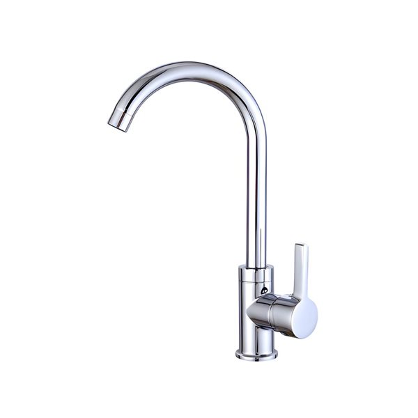 DROP Bath and Kitchen Single Hole Chrome Stainless Steel Kitchen Sink Faucet