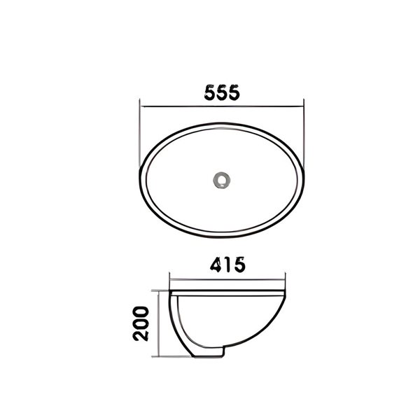 Lavabo ovale sous plan en céramique DROP Bath and Kitchen 12,7 po l.