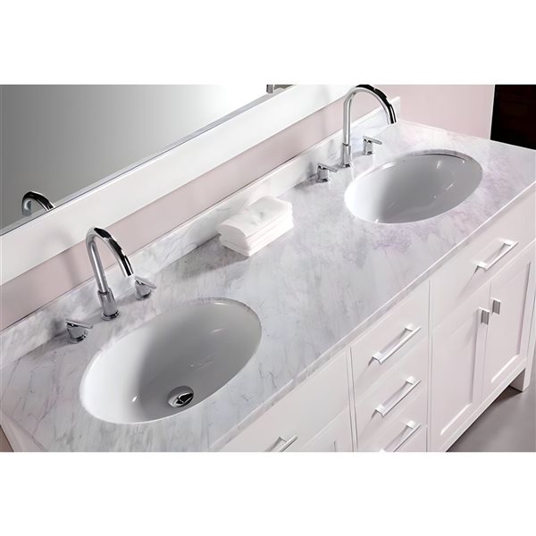 Lavabo ovale sous plan en céramique DROP Bath and Kitchen 12,7 po l.