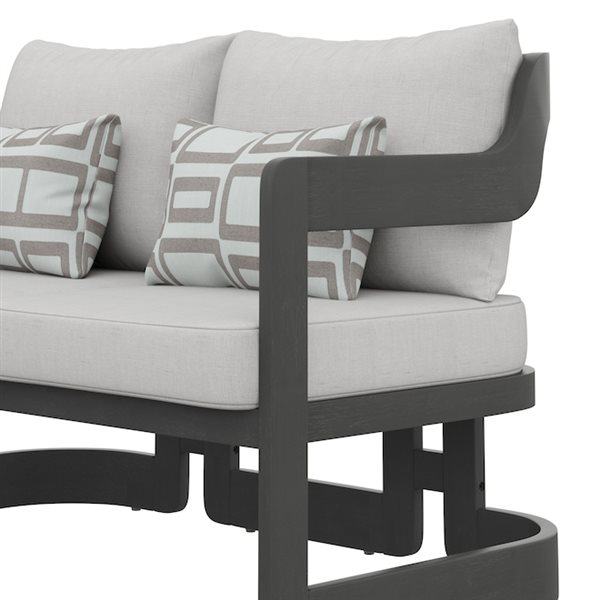 Sirio Begonia 5-Piece Wooden Outdoor Conversation Set - Light Grey Cushions Included