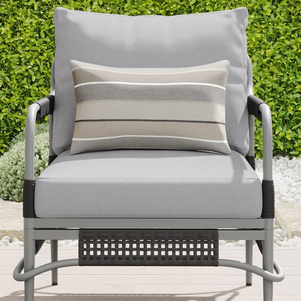 Sirio Bromelia 3-Piece Aluminum Outdoor Conversatio Set - Grey Cushions Included