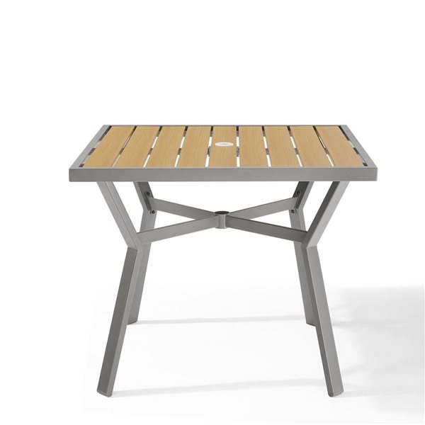 SONGMICS HOME Sencillo Faux Wood and Grey Steel Dining Table