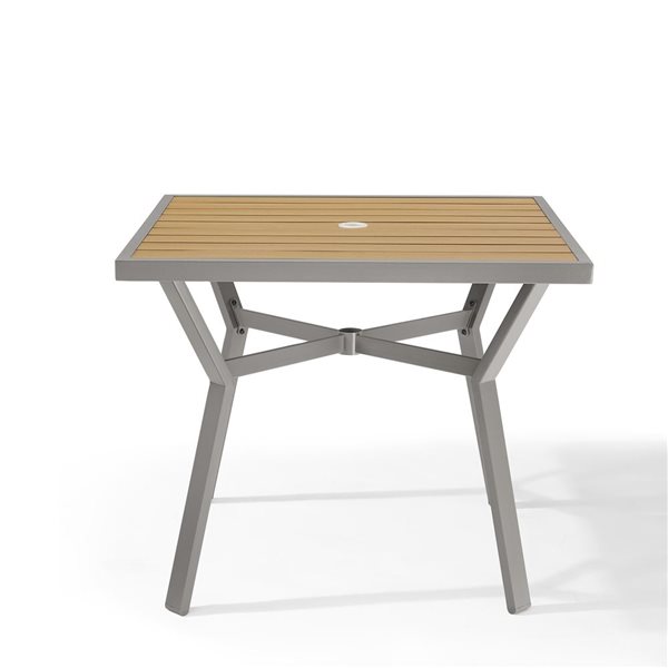 SONGMICS HOME Sencillo Faux Wood and Grey Steel Dining Table