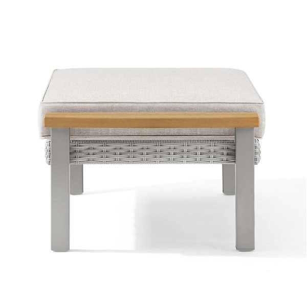 Tabouret de jardin Sencillo par SONGMICS HOME rotin synthétique/similibois gris