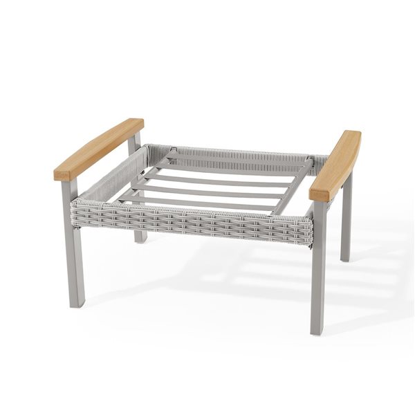 Tabouret de jardin Sencillo par SONGMICS HOME rotin synthétique/similibois gris