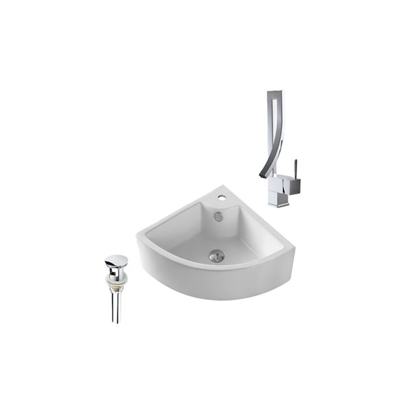 Lavabo Castel Triangular Ensemble lavabo-vasque triangle murale blanc céramique DROP Bath and ...