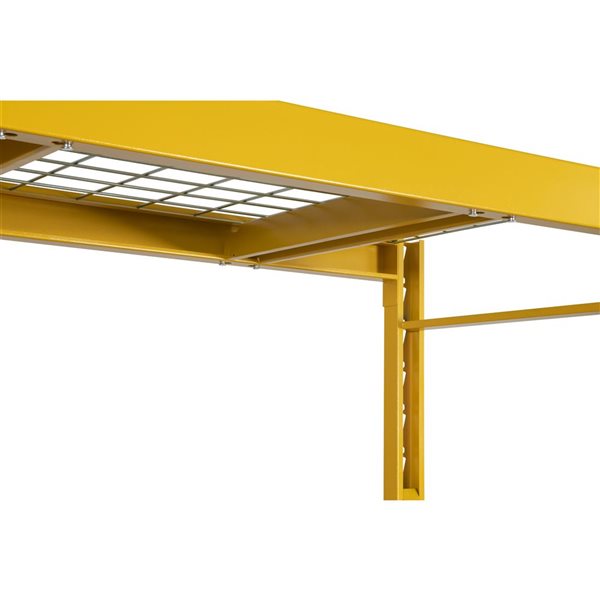 Étagère industrielle à 4 tablettes de CAT, 72 po x 77 po, acier, jaune