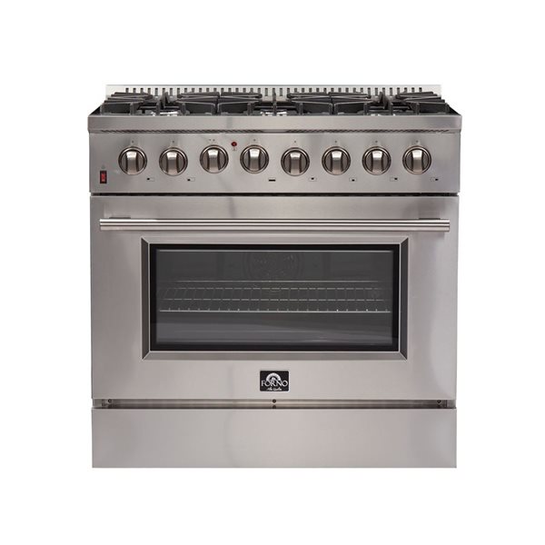 Cuisinière bi-énergie Massimo Forno 30 po, 5 brûleurs, four à convection véritable de 4,32 pi³, friteuse à air et gril