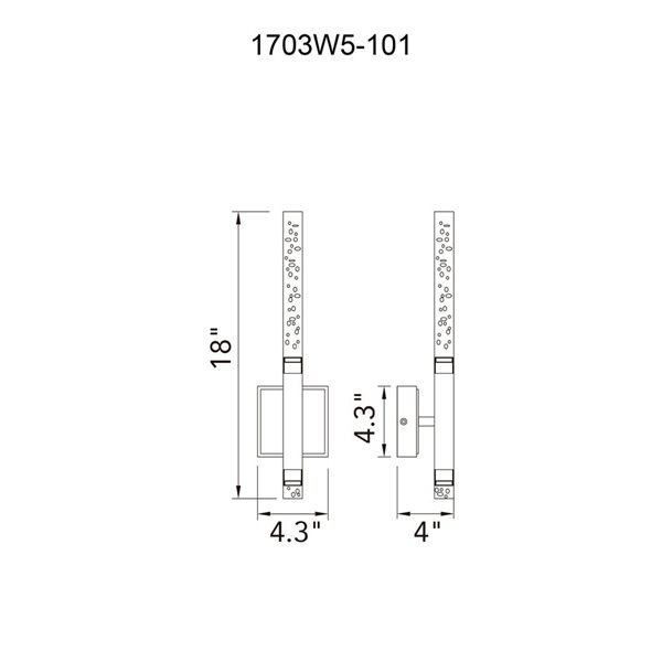 CWI Lighting Dragonswatch 18-in H. Integrated LED Black Wall Light