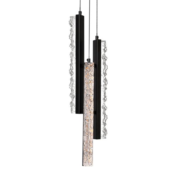 CWI Lighting Stagger 7-in Integrated LED Black Mini Pendant Light