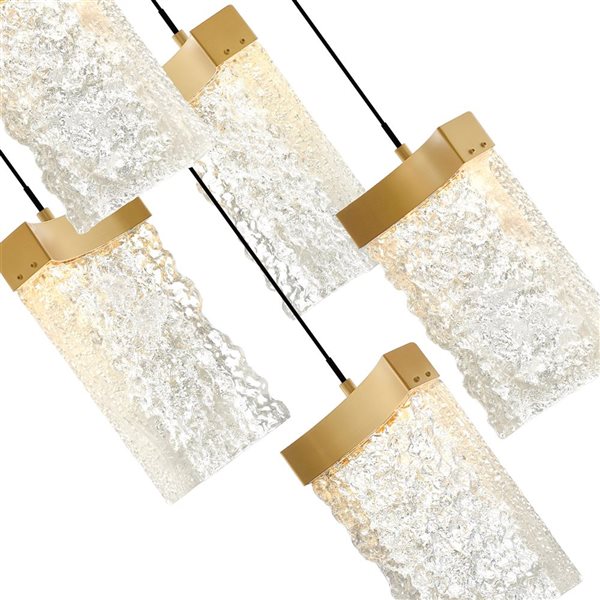 CWI Lighting Lava 36-in Integrated LED Brass Chandelier