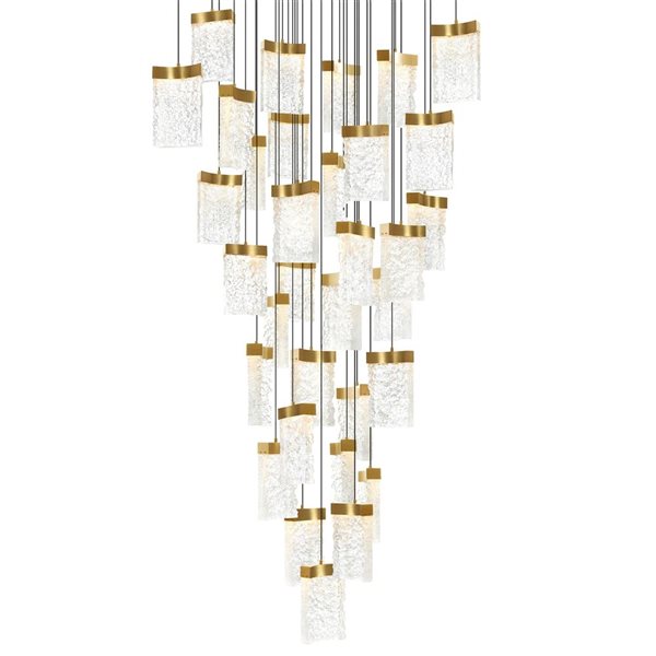 CWI Lighting Lava 36-in Integrated LED Brass Chandelier