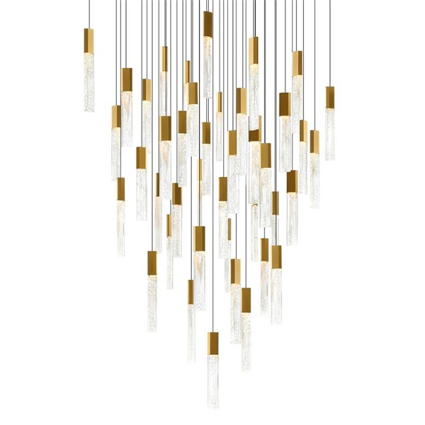 CWI Lighting Greta 36-in Integrated LED Brass Chandelier